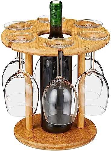 OWKAY Wooden Wine Rack 25x25cm Freestanding