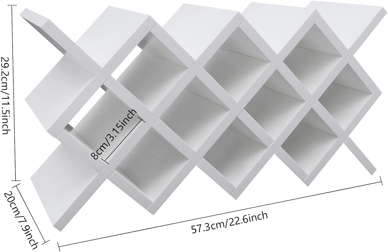 10 Cell Wine Rack with Lattice Design
