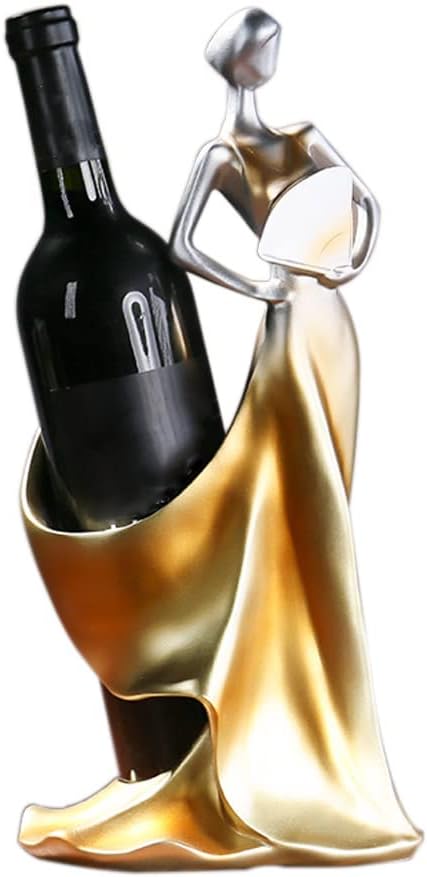 Artpaul Tabletop Wine Rack with Artistic Dancer Design Golden