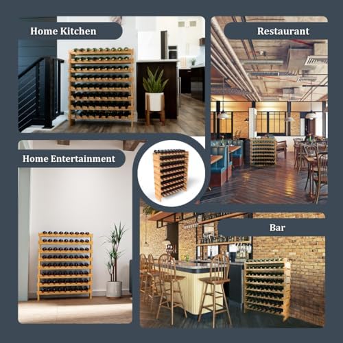 Wine Stack 72 Bottle Bamboo Freestanding Wine Rack