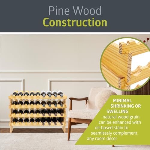 Pearington 36 Bottle Stackable Wine Rack with 4 Tiers
