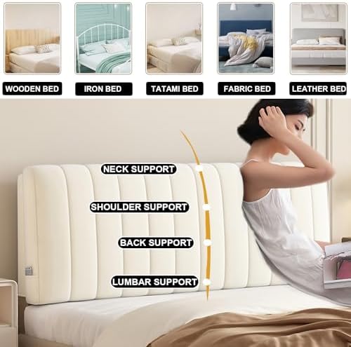 ZZYK Rectangle Upholstered Headboard Pillow for Bed