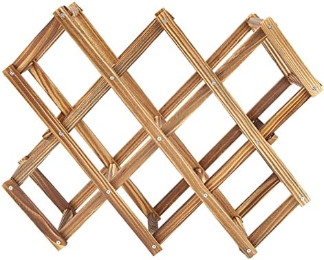 Foldable Wooden Wine Rack for 10 Bottles