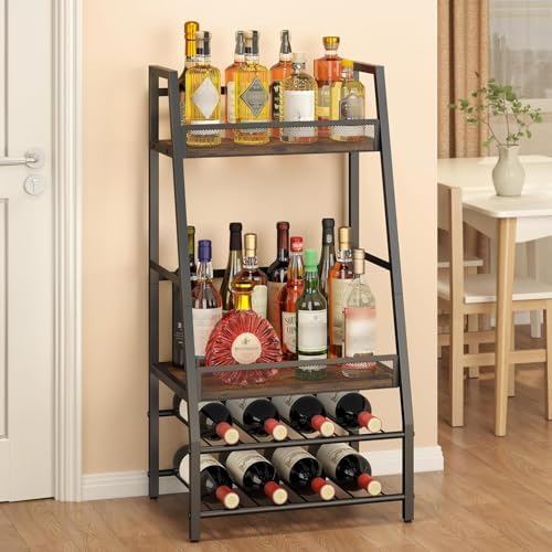 LOTEYIKE 4-Tier Freestanding Wine Rack Floor