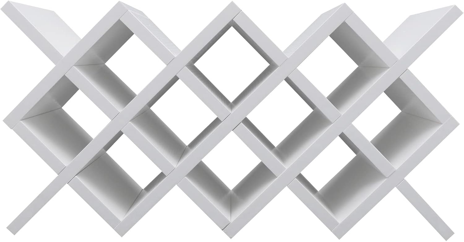 10 Cell Wine Rack with Lattice Design