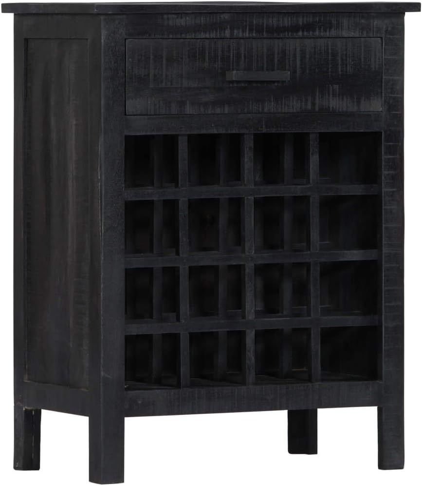 ZQQLVOO Black Wine Rack for 16 Bottles