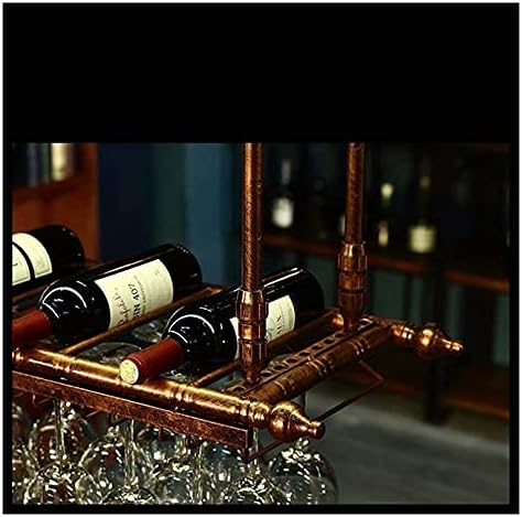 Suuim Hanging Wine Rack with Glass Holder and Shelf