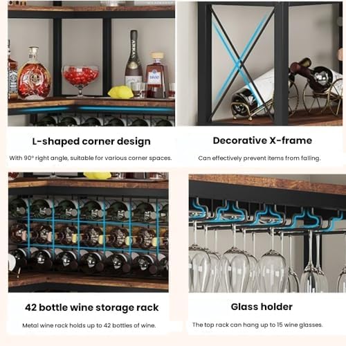 Industrial Freestanding Wine Cabinet with Storage