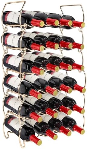 Sorbus 6-Tier Copper Wine Rack - 24 Bottle Storage