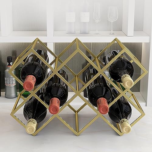 Modern Gold Wine Rack for 5-8 Bottles Durable Stylish
