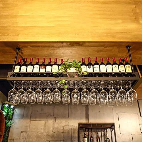 ZJDYDY Glass Wine Glass Frame Ceiling Metal Wine Rack 100cm