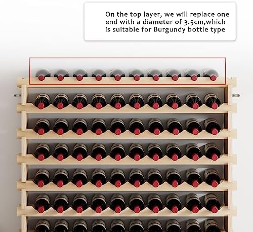 soges 100-Bottle Wine Rack 10-Tier Stackable Storage Shelf