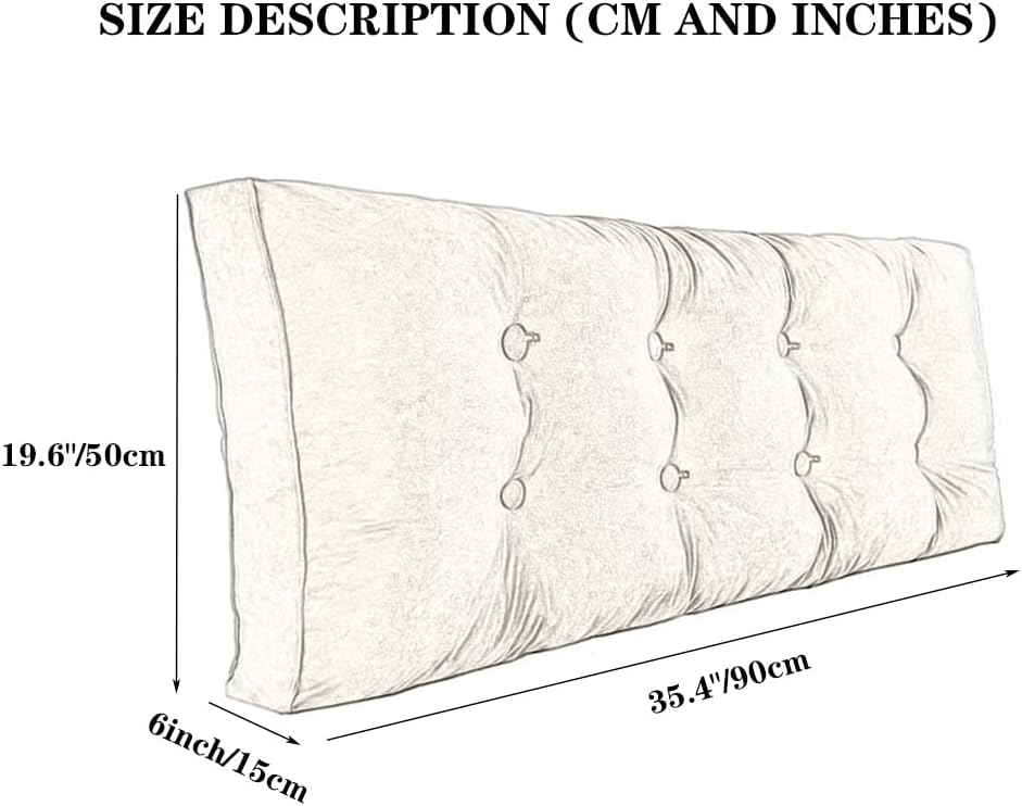 ZZYK King Headboard Pillow - Yellow 354 Inch Reading Support Cushion