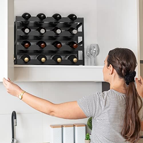 Ruichang 4-Tier Bamboo Wine Rack - 16 Bottle Capacity 1