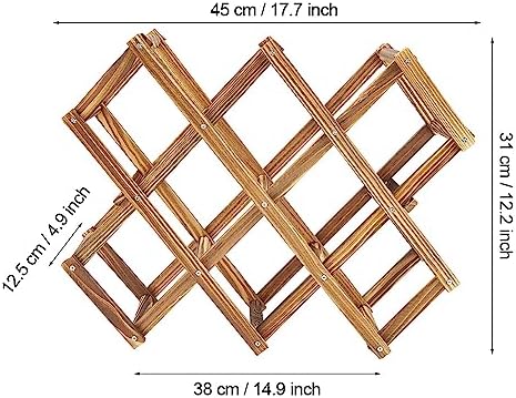 Foldable Wooden Wine Rack for 10 Bottles