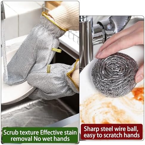 Jhazala Wire Dishwashing Gloves with Diamond Mesh