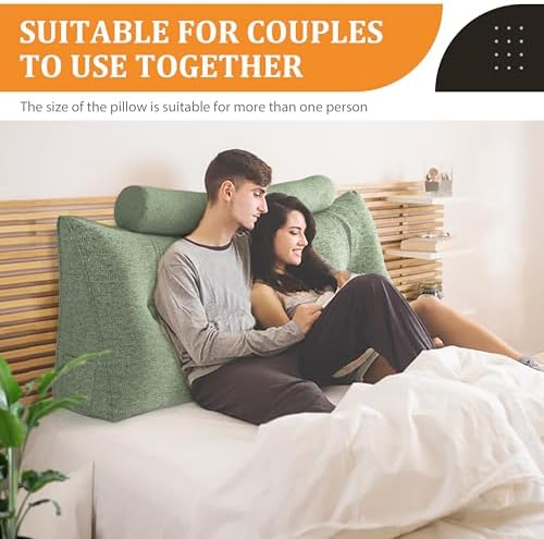 Thicken Headboard Pillow with Bolster for Bed Reading and TV Watching