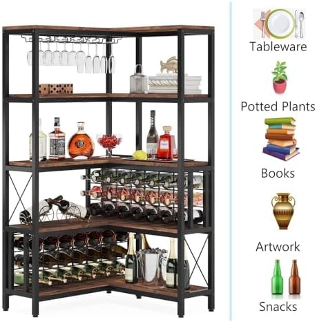 Industrial Freestanding Wine Cabinet with Storage