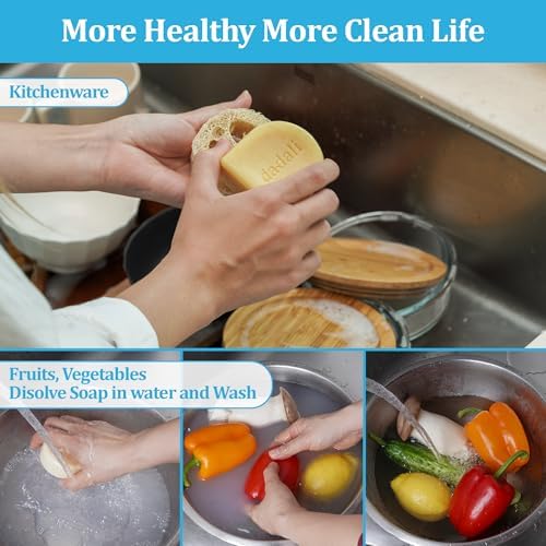 Dadali Natural Solid Dish Soap Bar - 25oz Pack of 5 Biodegradable Eco-Friendly