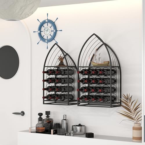 CIATRE Nautical Sailboat Wine Rack Set - 2-Piece