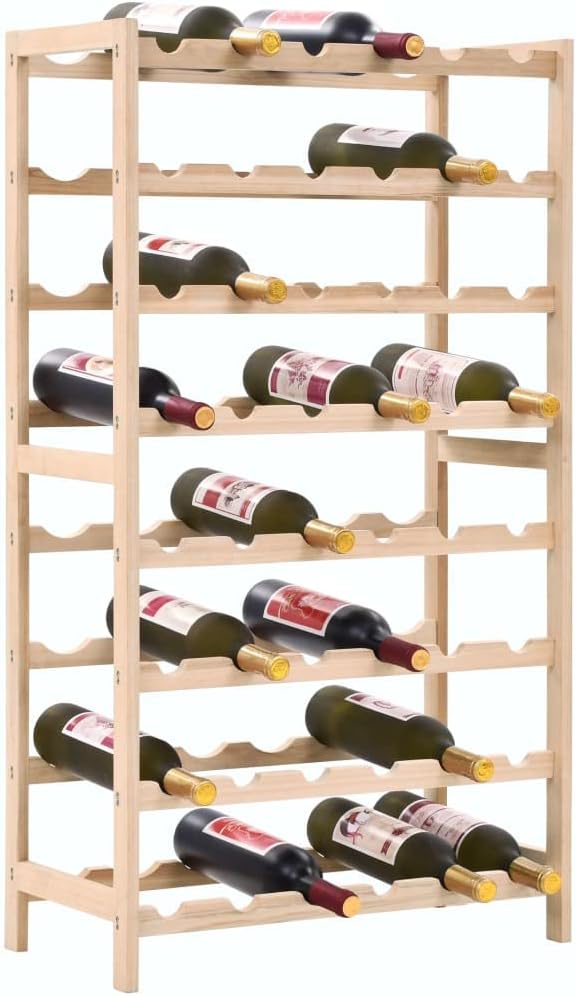 vidaXL Cedar Wood Wine Rack - 48 Bottles Freestanding Scandinavian Style