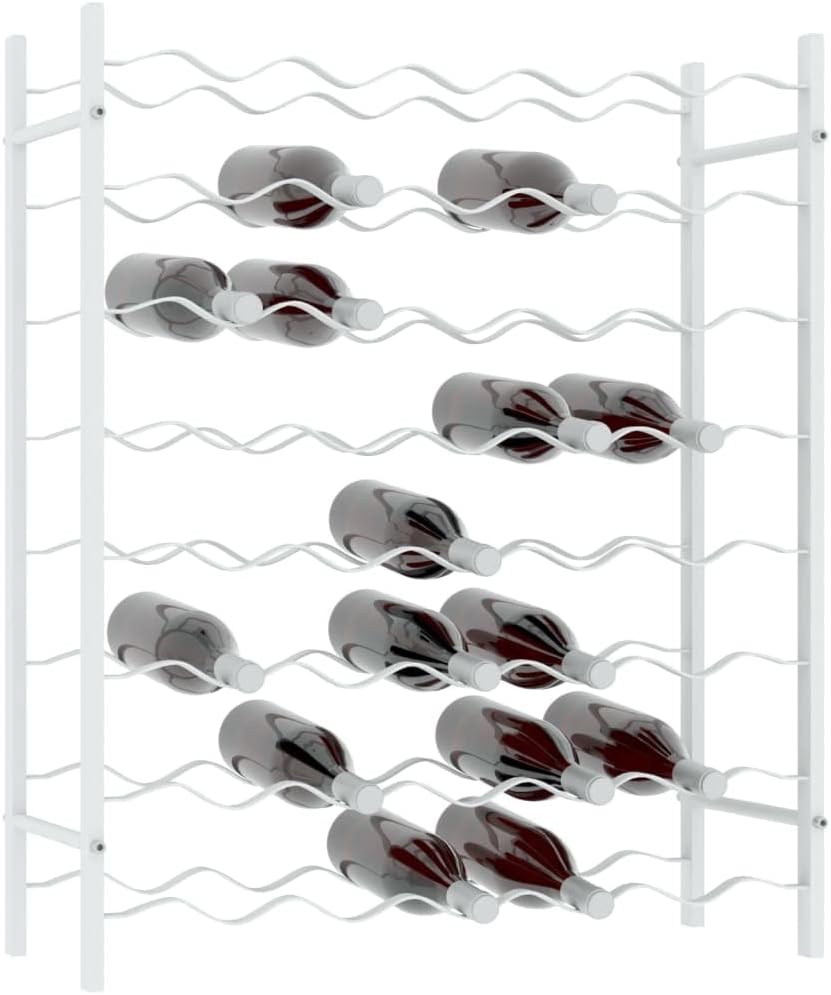 vidaXL Wine Rack - 48 Bottle Holder White Metal