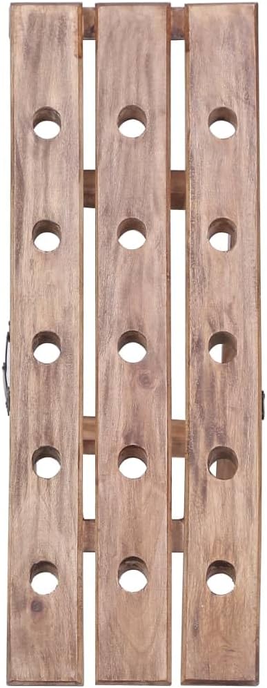 vidaXL Solid Reclaimed Wood Wine Rack - Foldaway Rustic 15 Bottles
