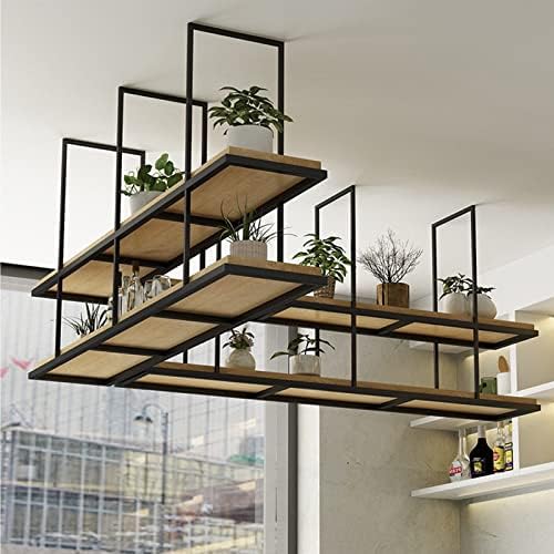 DASHADAO Wall-Mounted Wine Glass Rack with Floating Shelves 1