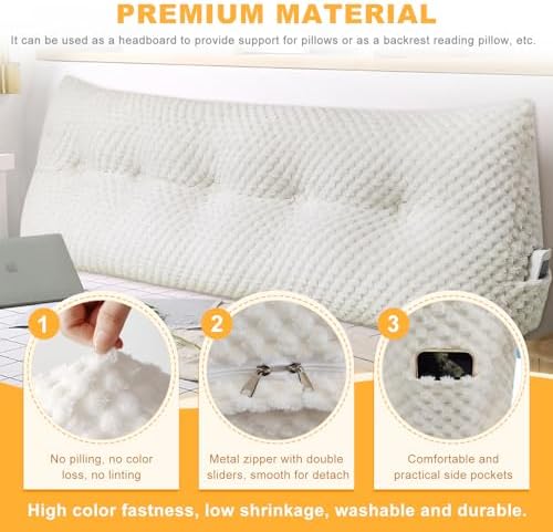 WUIOYNF Triangle Headboard Pillow with Removable Cover