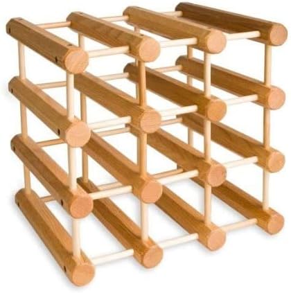 JK Adams 12-Bottle Ash Wood Wine Rack Natural