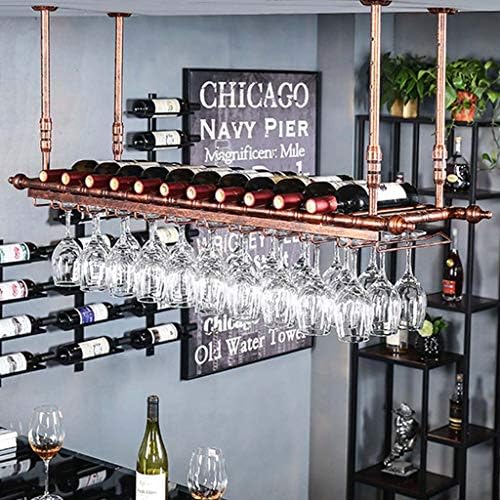 Adjustable Wall-Mounted Wine Rack with Double Layer and Glass Holder