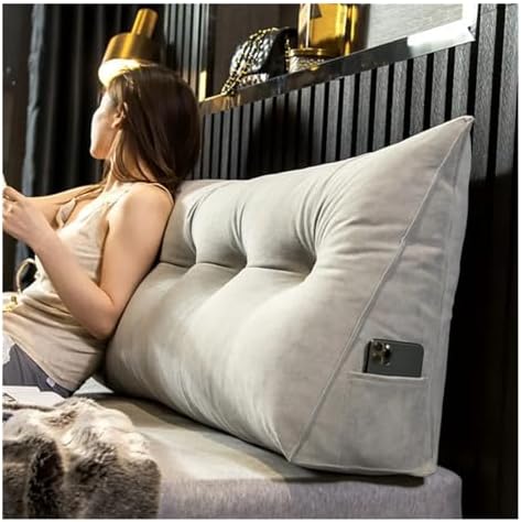 GeRRiT Velvet Headboard Pillow with Side Pocket
