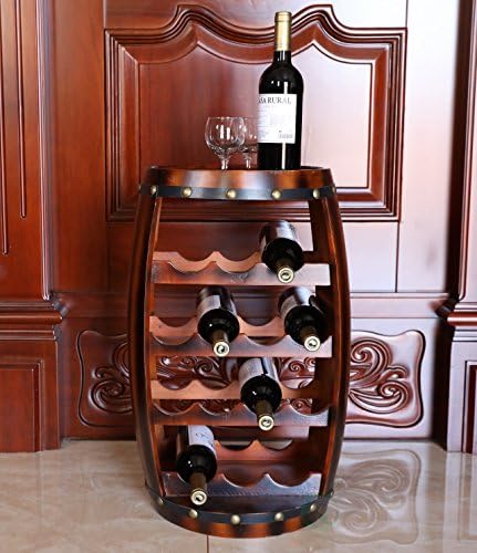 Vintiquewise Wooden Barrel Shaped 14 Bottle Wine Rack