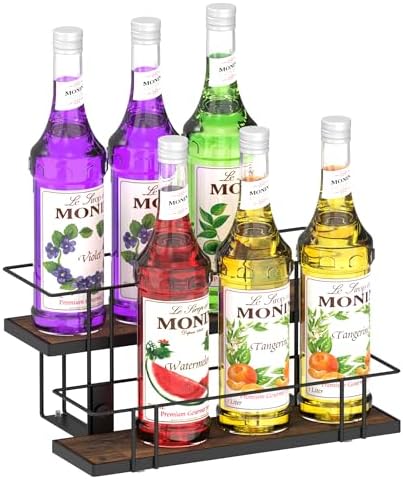 Alyoen 8-Bottle Coffee Syrup Rack Organizer