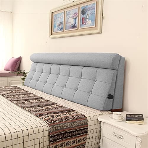 Upholstered Headboard Cushion - Washable Linen Grey 90cm