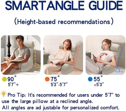 Extra Large Back Pillow for Bed Sitting Up 1