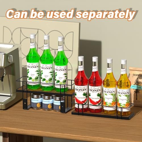 Alyoen 8-Bottle Coffee Syrup Rack Organizer