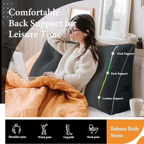 BNCKTRD Triangle Reading Pillow XXL Velvet Gray