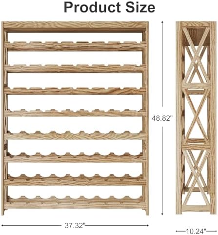 Real Wood 8-Tier Wine Rack for Home and Kitchen