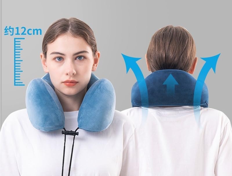 QLSWZC Travel Neck Pillow with Memory Foam and Magnetic Cloth