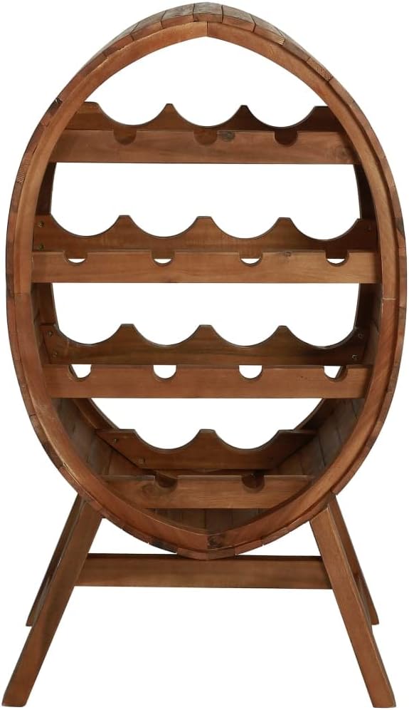 vidaXL Solid Acacia Wood Wine Rack - 4 Level 13 Bottles