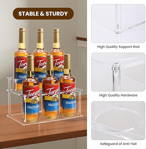 Baosia Acrylic Syrup Rack for 6 Bottles Coffee Bar Organizer