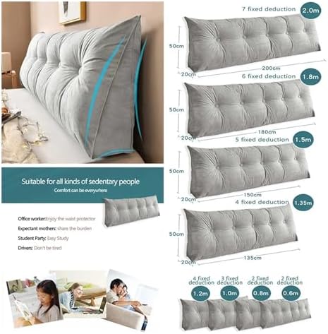 GeRRiT Velvet Headboard Pillow with Side Pocket