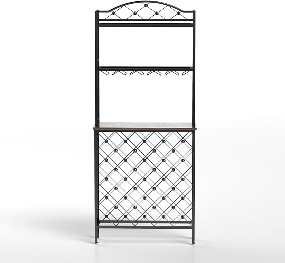 VOXIV 3-Tier Freestanding Wine Rack with Glass Holder