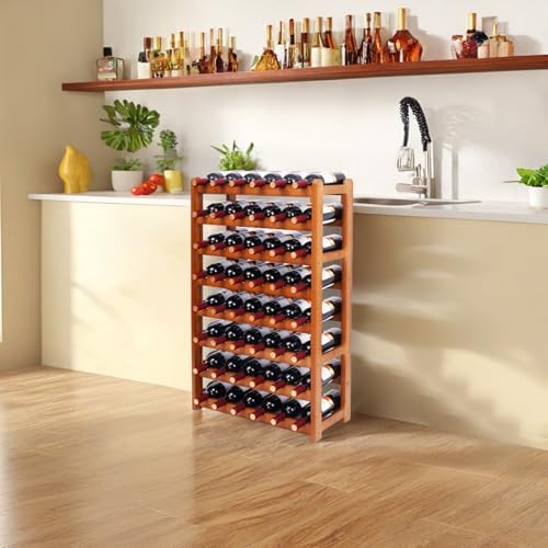 Freestanding Bamboo Wine Rack for Home Kitchen Dining Room