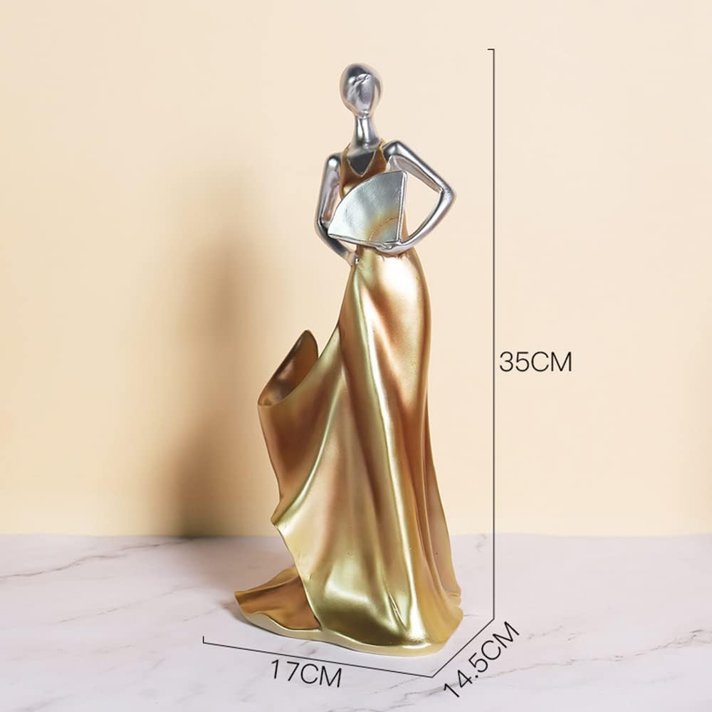 Artpaul Tabletop Wine Rack with Artistic Dancer Design Golden