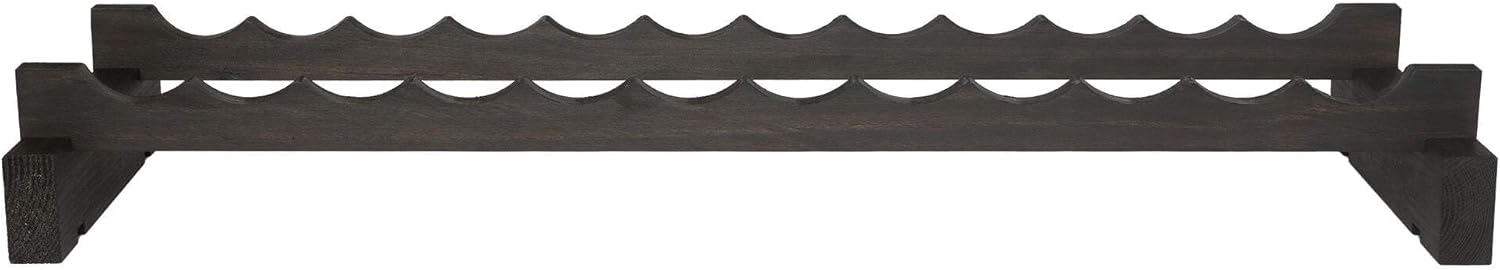 12 Bottle Wide Wine Rack with Dark Stain