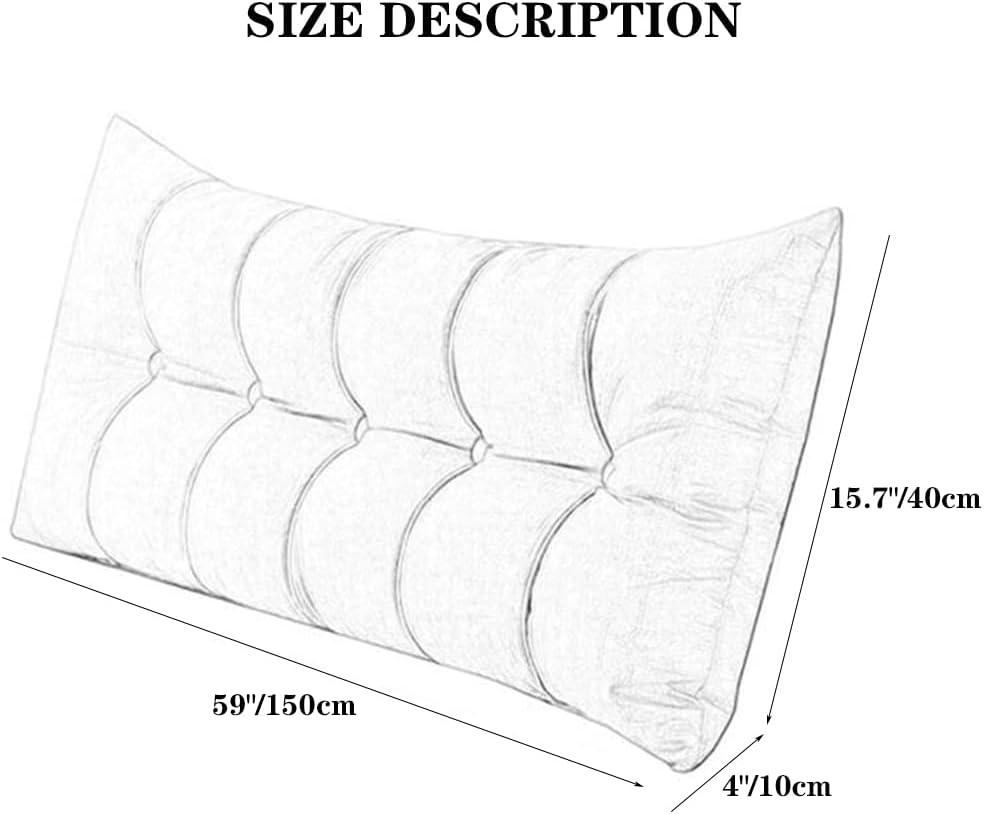 ZZYK Large Back Cushion with Washable Cover 59 Inch