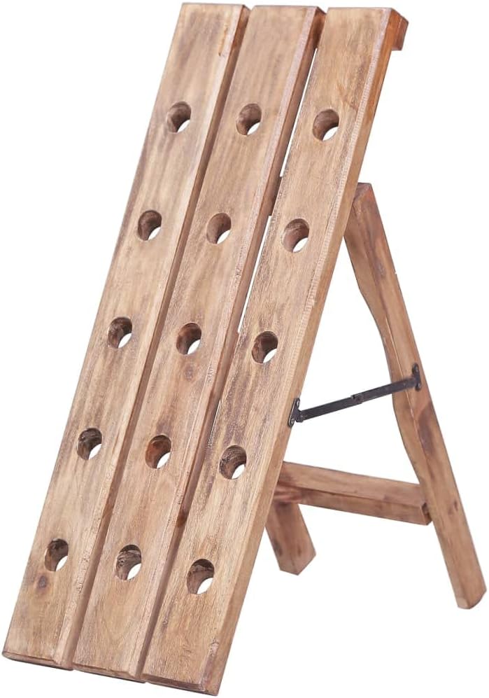 YAFF Wine Rack for 15 Bottles Solid Reclaimed Wood