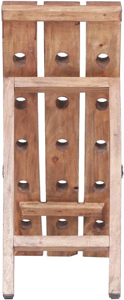 YAFF Wine Rack for 15 Bottles Solid Reclaimed Wood